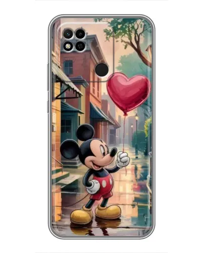 Чехол для Xiaomi Redmi 10A с картинкой «Микки и шарик-сердце»