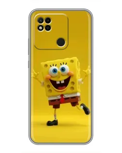 Чехол для Xiaomi Redmi 10A с картинкой «Позитивный Губка Боб»
