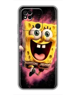 Чехол для Xiaomi Redmi 10A с картинкой «Взрывной Спанч Боб»