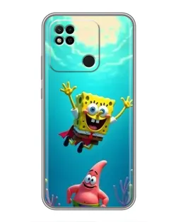 Чехол для Xiaomi Redmi 10A с картинкой «Спанч Боб под водой»