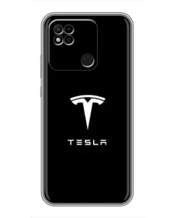 Чехол для Xiaomi Redmi 10A с картинкой «Tesla White Logo»