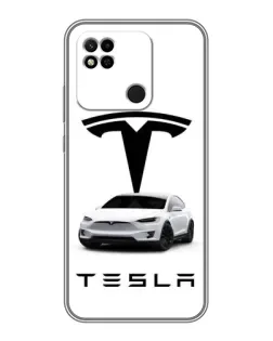 Чехол для Xiaomi Redmi 10A с картинкой «Tesla White Style»
