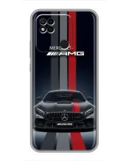 Чехол для Xiaomi Redmi 10A с картинкой «Mercedes — белый карбон»