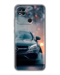 Чехол для Xiaomi Redmi 10A с картинкой «Mercedes — ночной город»