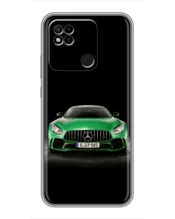 Чехол для Xiaomi Redmi 10A с картинкой «Mercedes — неоновый лого»