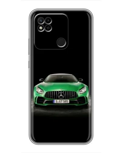 Чехол для Xiaomi Redmi 10A с картинкой «Mercedes — неоновый лого»
