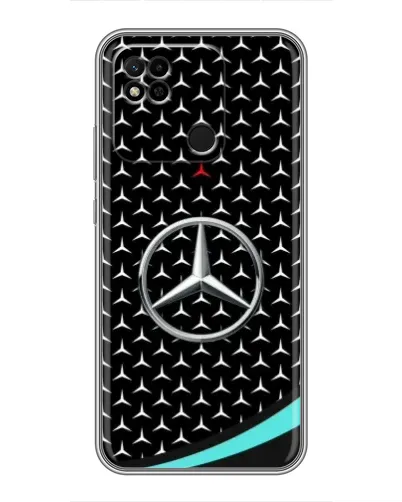Чехол для Xiaomi Redmi 10A с картинкой «Mercedes — бирюзовый акцент»