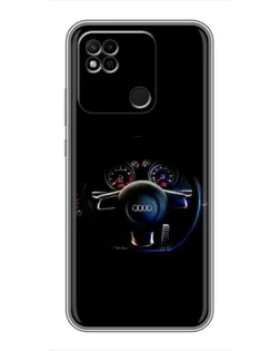 Чехол для Xiaomi Redmi 10A с картинкой «Салон Audi — руль»