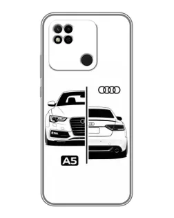 Чехол для Xiaomi Redmi 10A с картинкой «Audi — контрастный дизайн»