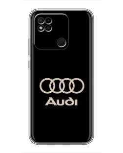 Чехол для Xiaomi Redmi 10A с картинкой «Audi — золотой логотип»