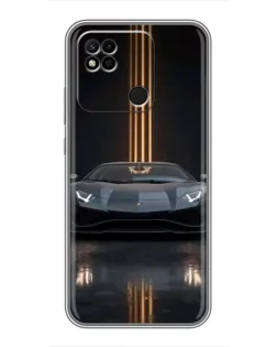 Чехол для Xiaomi Redmi 10A с картинкой «Lamborghini золотые линии»