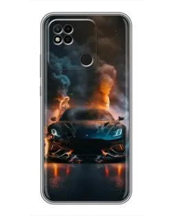 Чехол для Xiaomi Redmi 10A с картинкой «Lamborghini дымная эстетика»