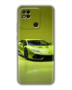 Чехол для Xiaomi Redmi 10A с картинкой «Салатовый Lamborghini Huracan»