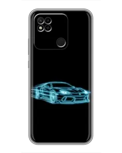Чехол для Xiaomi Redmi 10A с картинкой «Неоновый контур Lamborghini»
