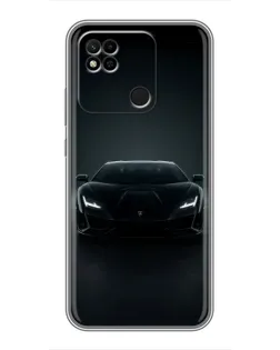 Чехол для Xiaomi Redmi 10A с картинкой «Черный Lamborghini Aventador»