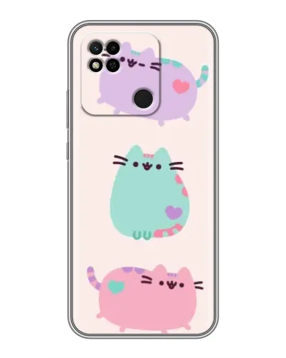 Чехол для Xiaomi Redmi 10A с картинкой «Pusheen трио»