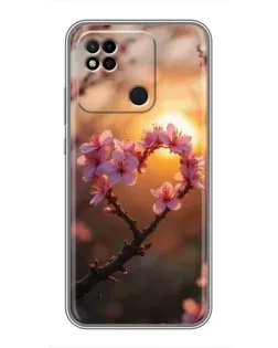 Чохол для Xiaomi Redmi 10A з картинкою «Рожевий цвіт сердечко на тлі заходу» Чохол для Xiaomi Redmi 10A з картинкою «Рожевий цвіт сердечко на тлі заходу»