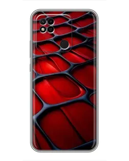 Чехол для Xiaomi Redmi 10A с картинкой «Красная глянцевая сетка»