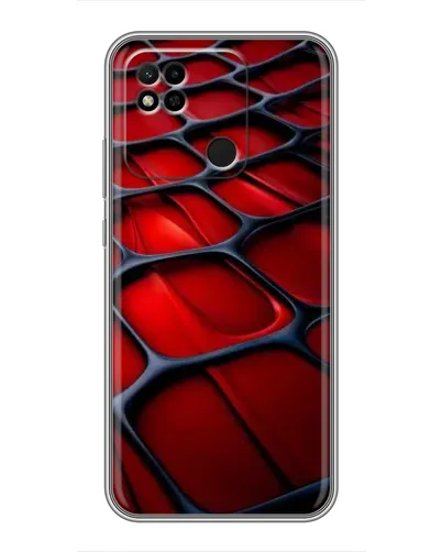 Чехол для Xiaomi Redmi 10A с картинкой «Красная глянцевая сетка»