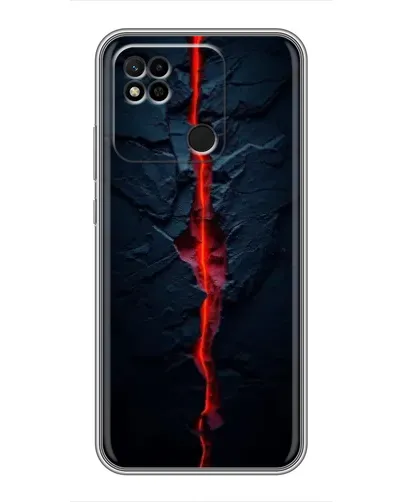 Чехол для Xiaomi Redmi 10A с картинкой «Kрасная лавовая трещина»