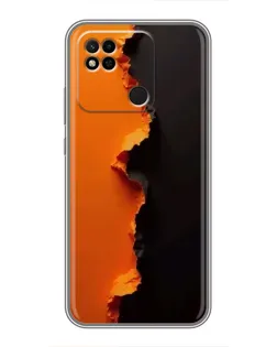 Чехол для Xiaomi Redmi 10A с картинкой «Оранжевый разлом»