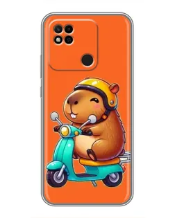 Чехол для Xiaomi Redmi 10A с картинкой «Капибара на скутере» Чехол для Xiaomi Redmi 10A с картинкой «Капибара на скутере»