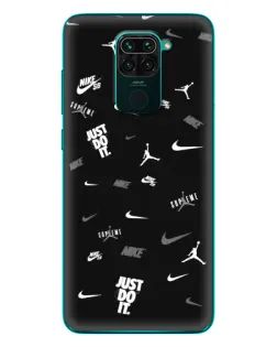Чехол для Xiaomi Redmi 10X с картинкой «Nike Black Pattern»