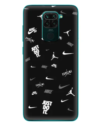 Чехол для Xiaomi Redmi 10X с картинкой «Nike Black Pattern» Чехол для Xiaomi Redmi 10X с картинкой «Nike Black Pattern»