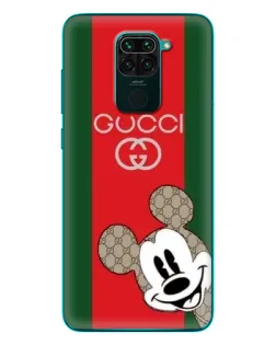 Чехол для Xiaomi Redmi 10X с картинкой «Gucci — полосы и Микки»