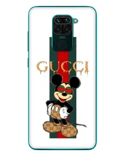 Чехол для Xiaomi Redmi 10X с картинкой «Микки Маус Gucci — полосы»