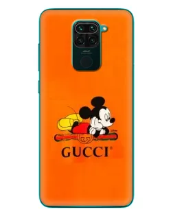 Чехол для Xiaomi Redmi 10X с картинкой «Микки Маус Gucci — оранж»