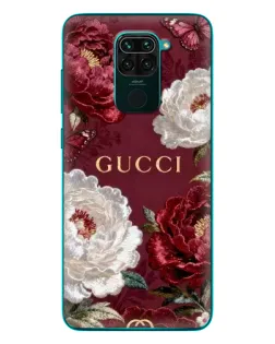 Чехол для Xiaomi Redmi 10X с картинкой «Gucci — бордовые розы»