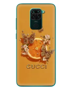 Чехол для Xiaomi Redmi 10X с картинкой «Gucci — золотые бабочки»