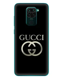 Чехол для Xiaomi Redmi 10X с картинкой «Gucci — золото на черном»