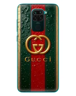 Чехол для Xiaomi Redmi 10X с картинкой «Gucci — фирменная полоса и золото»