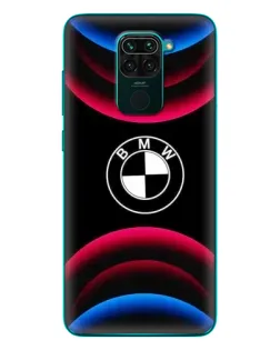 Чехол для Xiaomi Redmi 10X с картинкой «Логотип BMW и неоновые дуги»