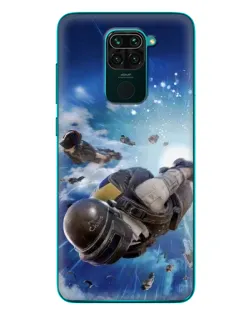 Чехол для Xiaomi Redmi 10X с картинкой «Десант PUBG — прыжок»