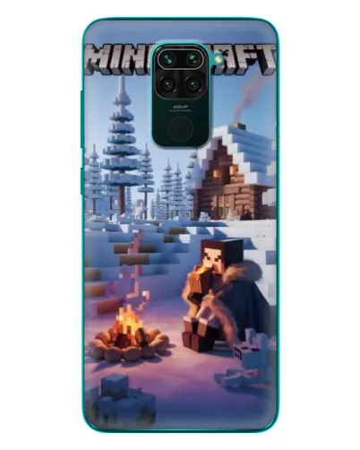 Чохол для Xiaomi Redmi 10X з картинкою «Зимовий Minecraft»