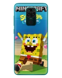 Чохол для Xiaomi Redmi 10X з картинкою «Губка Боб Minecraft»