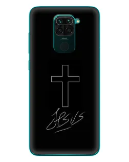 Чехол для Xiaomi Redmi 10X с картинкой «Графический крест Jesus»