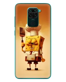 Чехол для Xiaomi Redmi 10X с картинкой «Губка Боб повар»