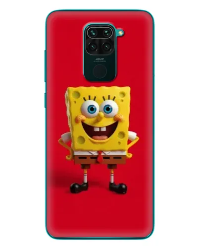 Чехол для Xiaomi Redmi 10X с картинкой «Спанч Боб на красном»
