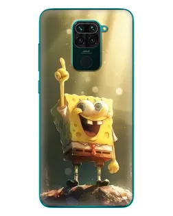 Чехол для Xiaomi Redmi 10X с картинкой «Сияющий Спанч Боб»