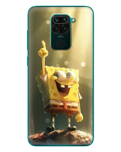 Чехол для Xiaomi Redmi 10X с картинкой «Сияющий Спанч Боб»