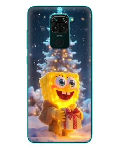 Чехол для Xiaomi Redmi 10X с картинкой «Рождественский Спанч Боб»
