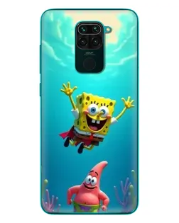 Чехол для Xiaomi Redmi 10X с картинкой «Спанч Боб под водой»