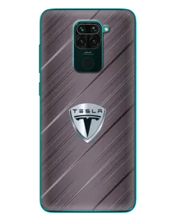 Чехол для Xiaomi Redmi 10X с картинкой «Металлическая текстура Tesla»