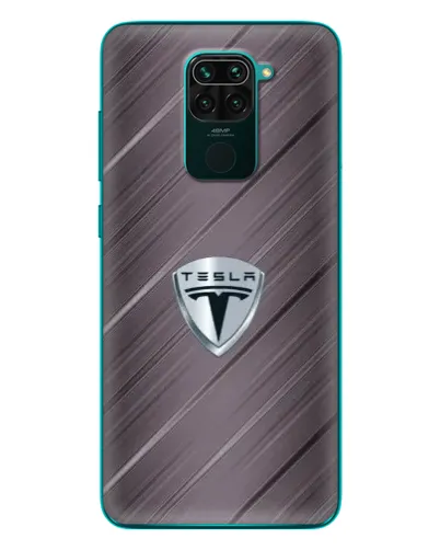 Чехол для Xiaomi Redmi 10X с картинкой «Металлическая текстура Tesla»
