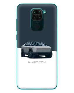 Чехол для Xiaomi Redmi 10X с картинкой «Серебристый Cybertruck Tesla»