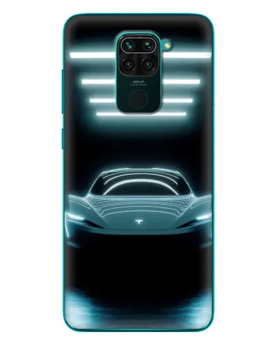 Чехол для Xiaomi Redmi 10X с картинкой «Tesla в неоне»